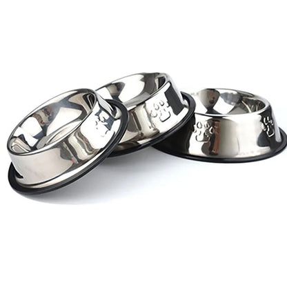 Paw Stainless Steel Pet Dog Bowl Feeder Skidproof Anti-Ant Shape Cat Dog Bowls Food Accessories Pet Supplies 6 Sizes